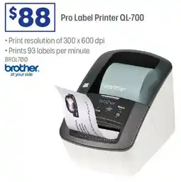 Officeworks Pro Label Printer QL-700 offer