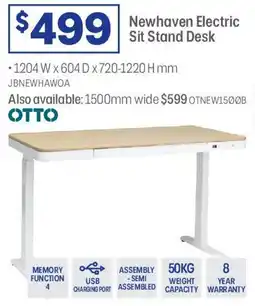 Officeworks Newhaven Electric Sit Stand Desk offer