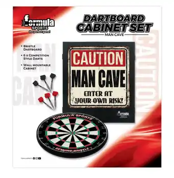 BIG W Formula sports dartboard cabinet set offer