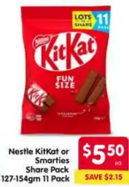 Spar Nestle Kitkat or Smarties Share Pack offer