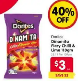Spar Doritos Dinamita Fiery Chilli & Lime offer