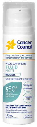 Cancer council face day wear fluid matte spf50+ 50ml