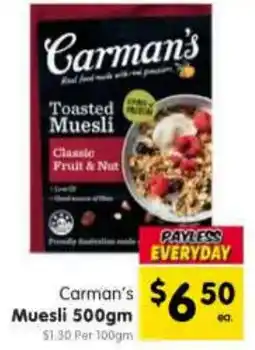 Spar Carman's Muesli offer