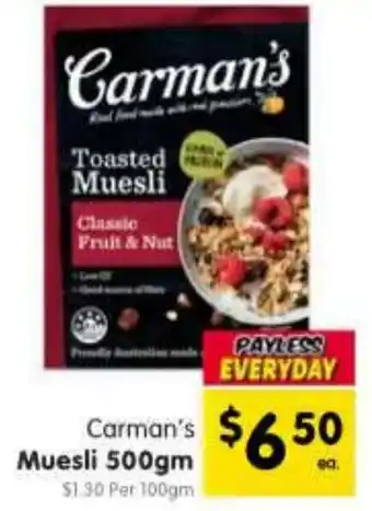 Spar Carman's Muesli offer