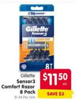 Spar Gillette Sensor3 Comfort Razor offer
