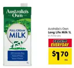 Spar Australia's Own Long Life Milk offer