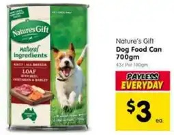 Spar Natures Gift Dog Food Can offer