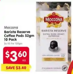 Spar Moccona Barista Reserve Coffee Pods offer