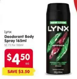 Spar Lynx Deodorant Body Spray offer