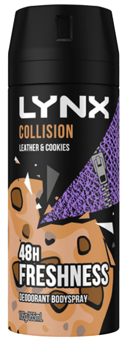 Lynx collision leather + cookies aerosol deodorant 165ml