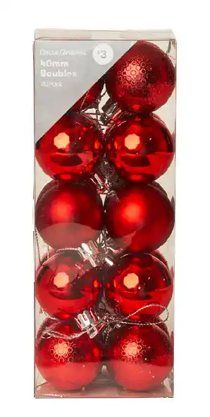 BIG W 20-pack 40mm classic bauble offer