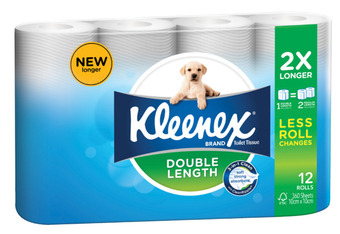 BIG W Kleenex 12-pack double length roll offer