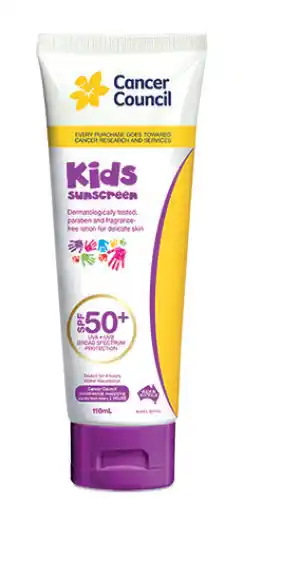 Cancer council spf50+ kids sunscreen 110ml
