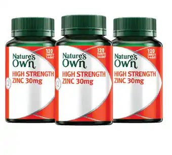 Direct Chemist Outlet Nature's own high strength zinc 30mg 120 tablets offer