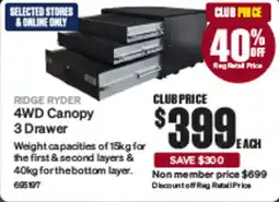SuperCheap Auto 4WD Canopy 3 Drawer offer