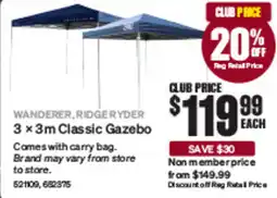 SuperCheap Auto 3 x3m Classic Gazebo offer