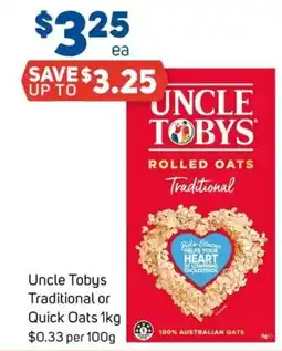 Foodland Uncle Tobys Traditional or Quick Oats offer