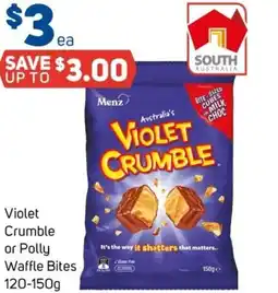 Foodland Violet Crumble or Polly Waffle Bites offer
