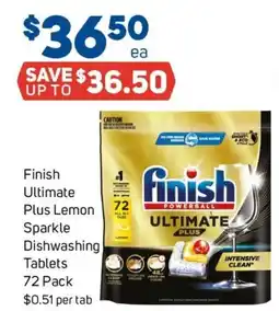 Foodland Finish Ultimate Plus Lemon Sparkle Dishwashing Tablets offer