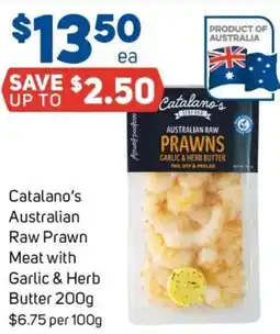 Foodland Catalano's Australian Raw Prawn Meat with Garlic & Herb Butter offer