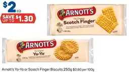 Foodland Arnott's Yo-Yo or Scotch Finger Biscuits offer
