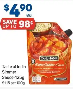 Foodland Taste of India Simmer Sauce offer