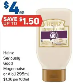 Foodland Heinz Seriously Good Mayonnaise or Aioli offer