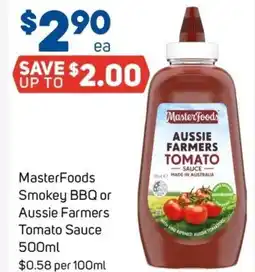 Foodland MasterFoods Smokey BBQ or Aussie Farmers Tomato Sauce offer