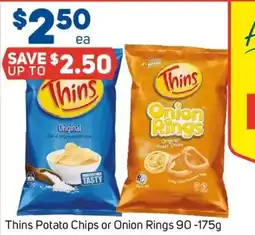 Foodland Thins Potato Chips or Onion Rings offer