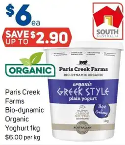 Foodland Paris Creek Farms Bio-dynamic Organic Yoghurt offer