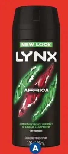 Foodland LYNX Body Spray or Deodorant offer