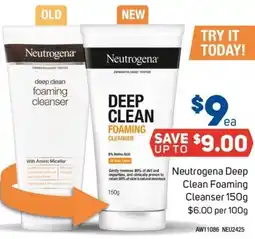 Foodland Neutrogena Deep Clean Foaming Cleanser offer
