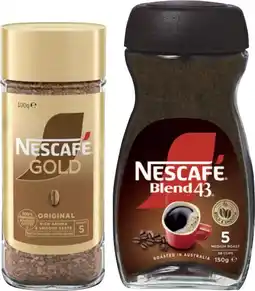 IGA Nescafé Blend 43 Instant Coffee 140‑150g or Gold 90‑100g Selected Varieties offer