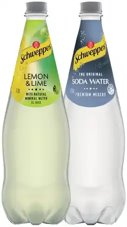 IGA Schweppes Natural Mineral Water, Mixers or Soft Drink 1.1 Litre Selected Varieties offer