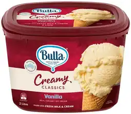 IGA Bulla Creamy Classics Ice Cream 2 Litre Selected Varieties offer