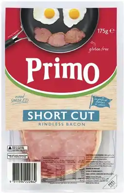 IGA Primo Wood Smoked Short Cut Rindless Bacon 175g offer