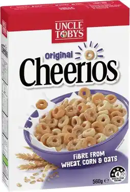 IGA Uncle Tobys Cheerios 450-560g Selected Varieties offer