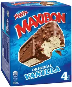 IGA Peters Maxibon 4 Pack Selected Varieties offer