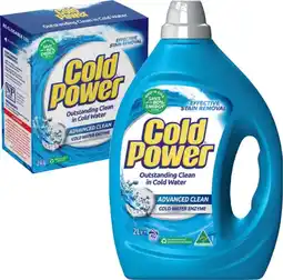 IGA Cold Power Laundry Liquid 2 Litre or Powder 2kg Selected Varieties offer