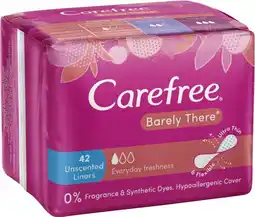 IGA Carefree Barely There Unscented Liners 42 Pack offer