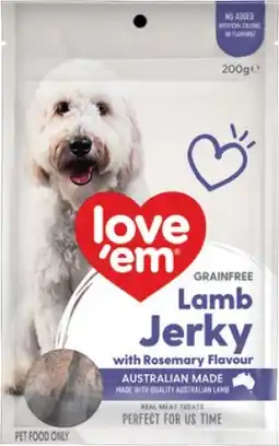 IGA Love’em Grainfree Dog Treats Jerky 200g Selected Varieties offer