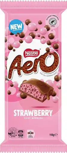 IGA Nestlé Aero Strawberry Chocolate Block 118g offer
