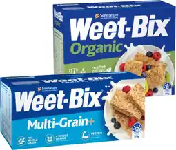 IGA Sanitarium Weet-Bix Multigrain 575g, Flavors 450g or Organic 750g Selected Varieties offer