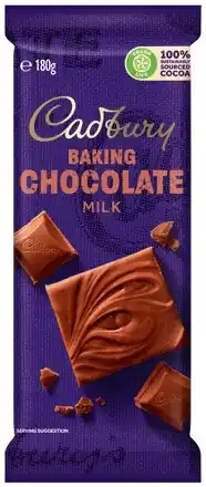 IGA Cadbury Baking Chocolate Block 180g, Chips 200g or Melts 225g Selected Varieties offer