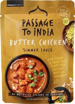 IGA Passage To India Simmer Sauce 375g Selected Varieties offer