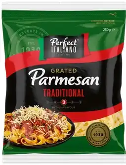 IGA Perfect Italiano Traditional Grated Parmesan Cheese 250g offer