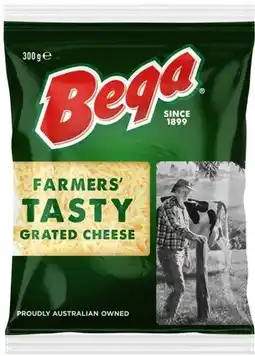 IGA Bega Farmers’ Tasty or Strong & Bitey Vintage Grated Cheese 300g Selected Varieties offer