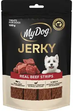 IGA My Dog Jerky Strips 100g Selected Varieties offer