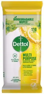 IGA Dettol Disinfectant Wipes 110 Pack Selected Varieties offer