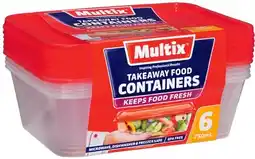 IGA Multix Takeaway Food Containers 750mL 6 Pack offer